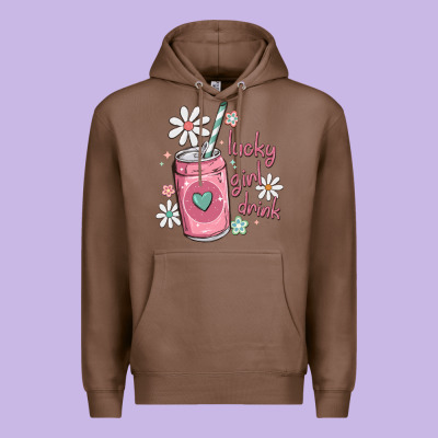 Lucky Girl Drink Premium Hoodie Designed By Maliassmallbusiness
