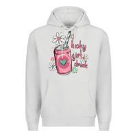 Dove Grey lucky girl drink Premium Hoodie - MaliasSmallBusiness
