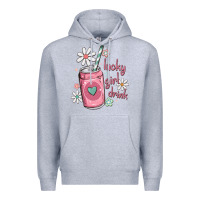 Heather Grey lucky girl drink Premium Hoodie - MaliasSmallBusiness