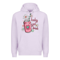 Lilac lucky girl drink Premium Hoodie - MaliasSmallBusiness