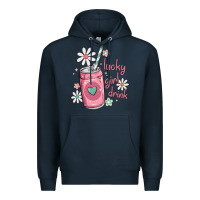 Navy lucky girl drink Premium Hoodie - MaliasSmallBusiness