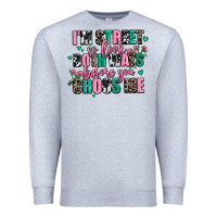 Heather Grey floral i am street so look both ways before you cr Premium Sweatshirt - AdoDesignShop
