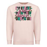 Pale Pink floral i am street so look both ways before you cr Premium Sweatshirt - AdoDesignShop