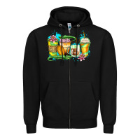 Black alligator coffee cups Zipper Hoodie - Zillion Design Studio