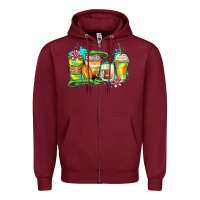 Burgundy alligator coffee cups Zipper Hoodie - Zillion Design Studio