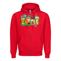 Red alligator coffee cups Zipper Hoodie - Zillion Design Studio
