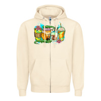 Sandshell alligator coffee cups Zipper Hoodie - Zillion Design Studio