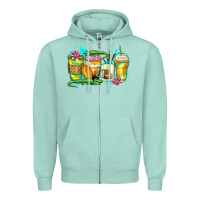 Seafoam alligator coffee cups Zipper Hoodie - Zillion Design Studio