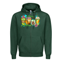Sports Green alligator coffee cups Zipper Hoodie - Zillion Design Studio