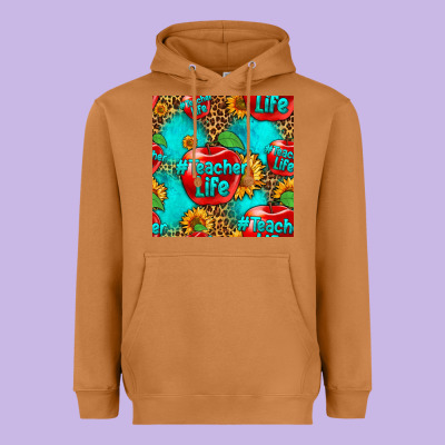 Teacher Apple Seamless Pattern Heavyweight Hoodie Designed By Hra Design Shop