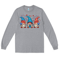 Heather Grey fourth of july gnomes Long Sleeve Tee - Zillion Design Studio