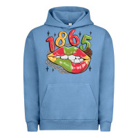 Pigment Pebble Blue 1865 juneteenth lips Urban Hoodie - MaliasSmallBusiness