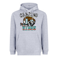 Heather Grey camping vibes Heavyweight Hoodie - CowhideDigitalArt