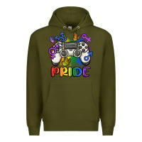 Army Green gaymer pride Premium Hoodie - MaliasSmallBusiness