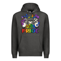 Charcoal Heather gaymer pride Premium Hoodie - MaliasSmallBusiness