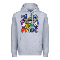 Heather Grey gaymer pride Premium Hoodie - MaliasSmallBusiness