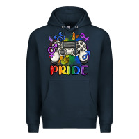Navy gaymer pride Premium Hoodie - MaliasSmallBusiness