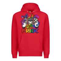 Red gaymer pride Premium Hoodie - MaliasSmallBusiness