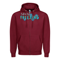 Burgundy literally freezing winter Zipper Hoodie - RanaPortraitStore