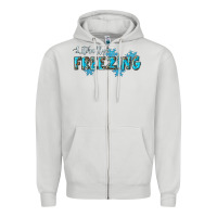 Dove Grey literally freezing winter Zipper Hoodie - RanaPortraitStore