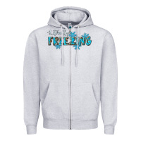 Heather Grey literally freezing winter Zipper Hoodie - RanaPortraitStore