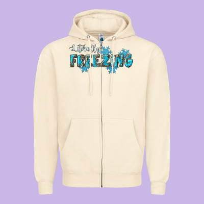 Literally Freezing Winter Zipper Hoodie Designed By Ranaportraitstore
