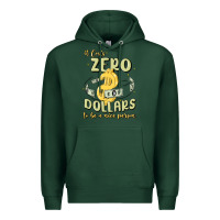 Sports Green it costs zero dollars to be a nice person Premium Hoodie - MaliasSmallBusiness