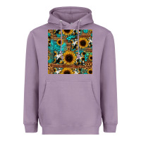 Lavender sunflower cowhide mom seamless pattern Heavyweight Hoodie - HRA Design Shop