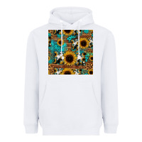 White sunflower cowhide mom seamless pattern Heavyweight Hoodie - HRA Design Shop