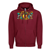 Burgundy western mom Zipper Hoodie - texasbilliewilder