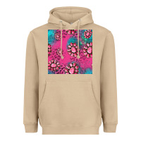 Mushroom pink turquoise gemstoes seamless pattern Heavyweight Hoodie - HRA Design Shop