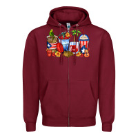 Burgundy puerto rico coffee cups Zipper Hoodie - Zillion Design Studio