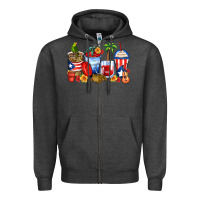 Charcoal Heather puerto rico coffee cups Zipper Hoodie - Zillion Design Studio