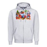 Heather Grey puerto rico coffee cups Zipper Hoodie - Zillion Design Studio