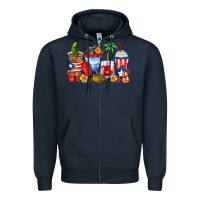 Navy puerto rico coffee cups Zipper Hoodie - Zillion Design Studio