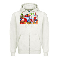 Oatmeal Heather puerto rico coffee cups Zipper Hoodie - Zillion Design Studio
