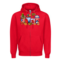 Red puerto rico coffee cups Zipper Hoodie - Zillion Design Studio