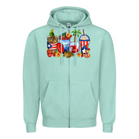 Seafoam puerto rico coffee cups Zipper Hoodie - Zillion Design Studio