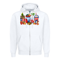 White puerto rico coffee cups Zipper Hoodie - Zillion Design Studio