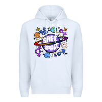 White safe space Premium Hoodie - MaliasSmallBusiness