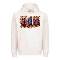Pale Pink Leopard Mama Lightning Premium Hoodie - RanaPortraitStore