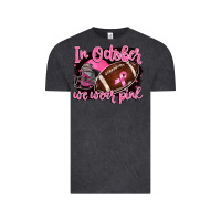 Vintage Black in october we wear pink with football Vintage Tee - BarkalooDesign