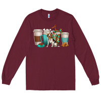 Burgundy beagle dog coffee cups Long Sleeve Tee - texasbilliewilder