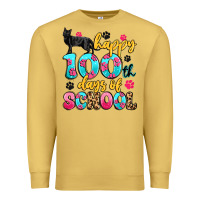 Antique Gold happy 100th days of school cat Premium Sweatshirt - Artiststas