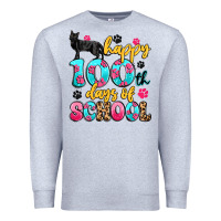 Heather Grey happy 100th days of school cat Premium Sweatshirt - Artiststas