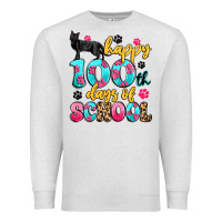 Oatmeal Heather happy 100th days of school cat Premium Sweatshirt - Artiststas