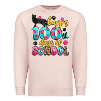 Pale Pink happy 100th days of school cat Premium Sweatshirt - Artiststas