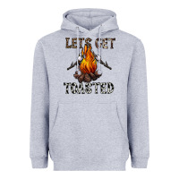 Heather Grey lets get toasted Heavyweight Hoodie - CowhideDigitalArt