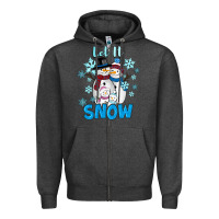 Charcoal Heather let it snow Zipper Hoodie - RanaPortraitStore