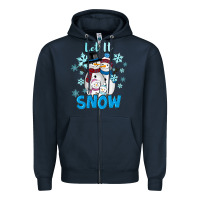 Navy let it snow Zipper Hoodie - RanaPortraitStore